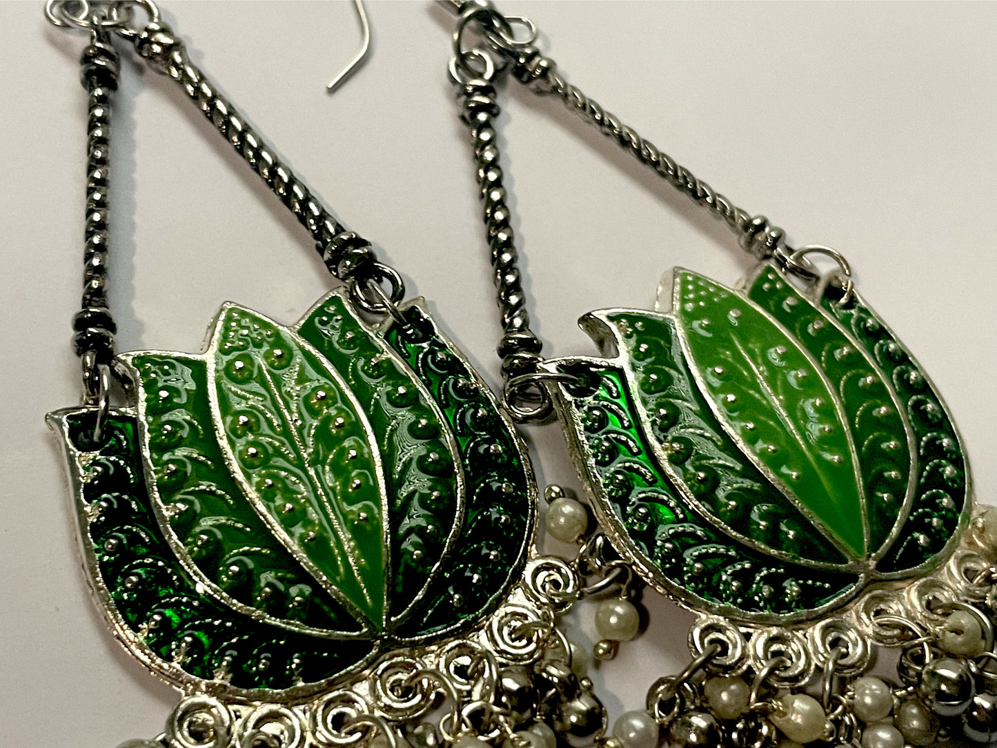 Earrings long lotus flower jewelry