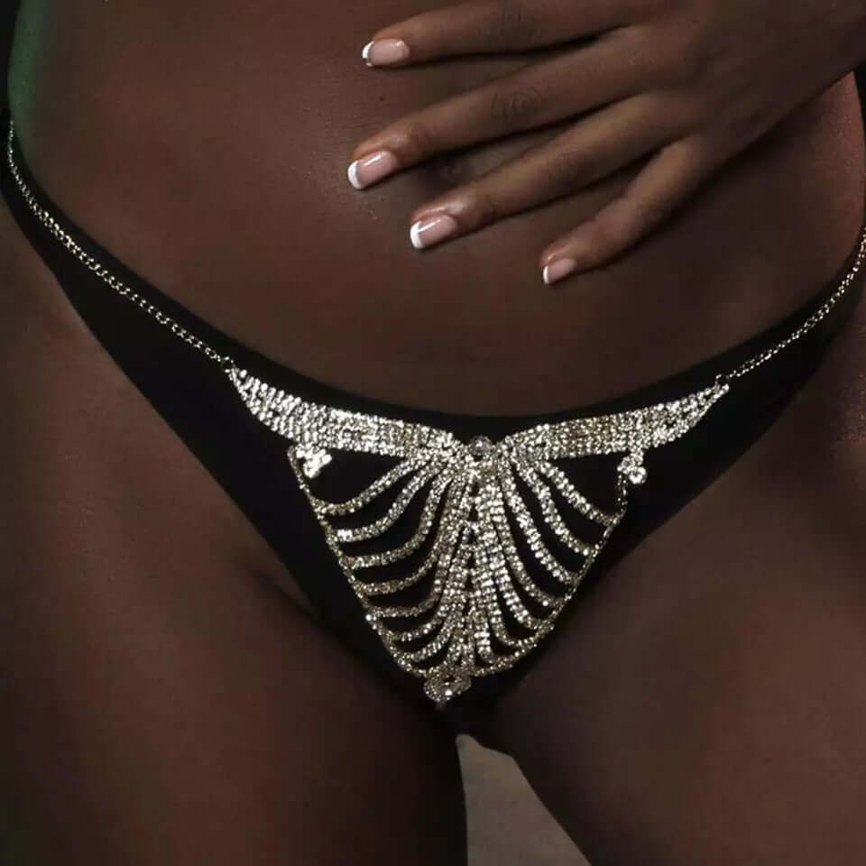 bikini jewelry Body chain crystal bra thong set body jewelry