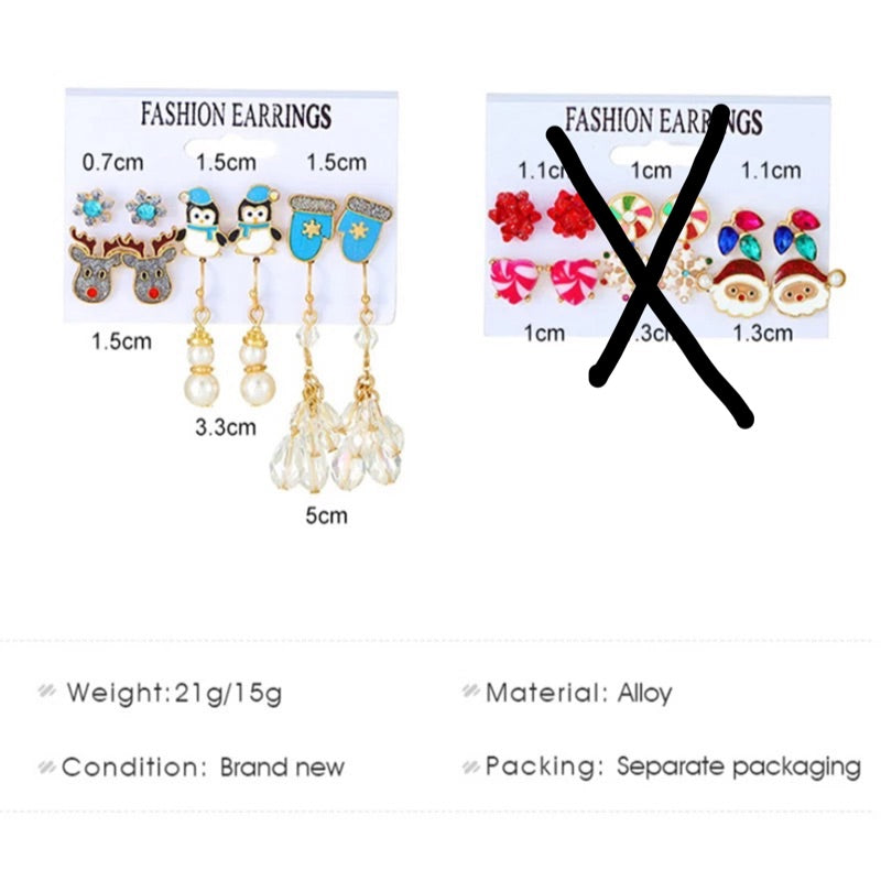 Earrings christmas jewelry holiday combo gift