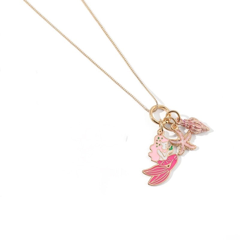 Charm necklace enamel jewelry gift