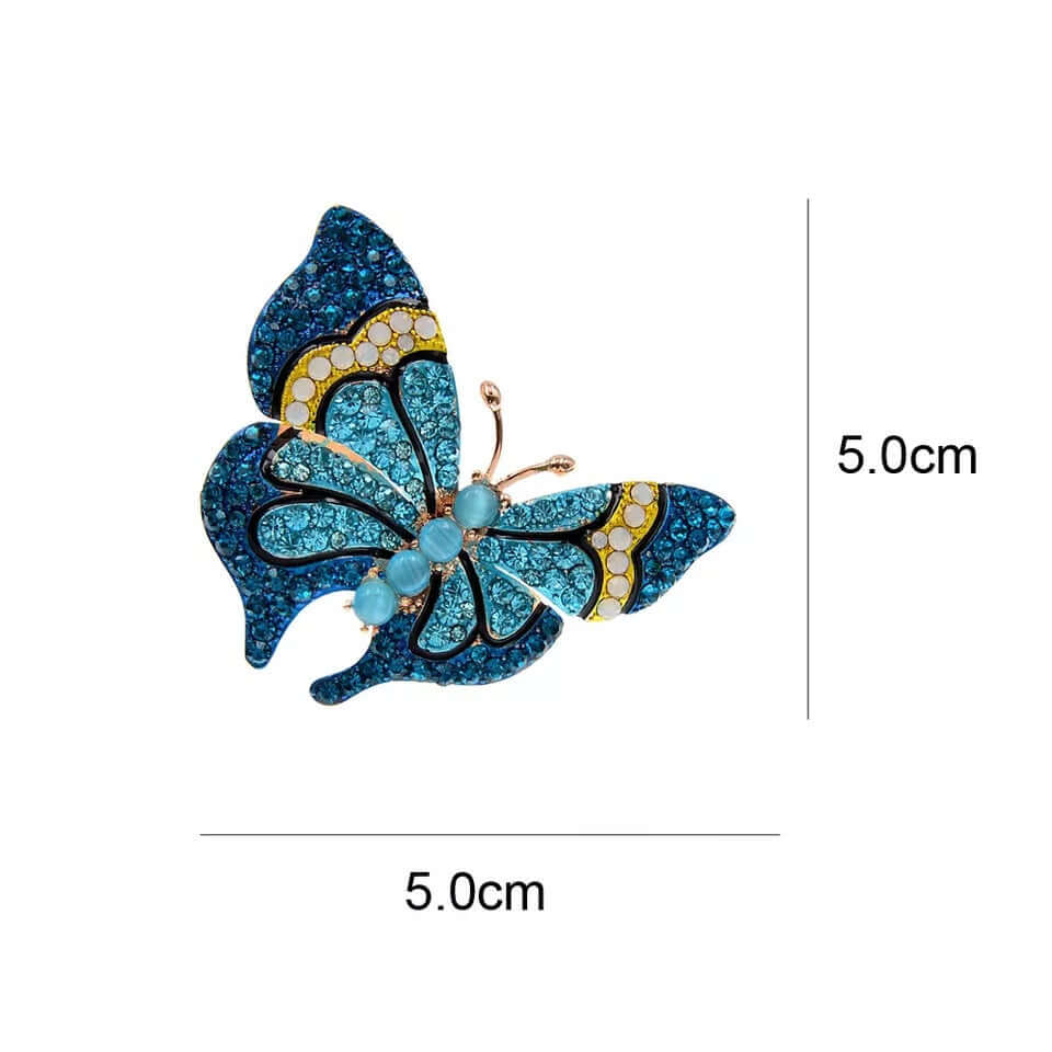 Butterfly brooch scarf green pin cocktail jewelry bridal gift