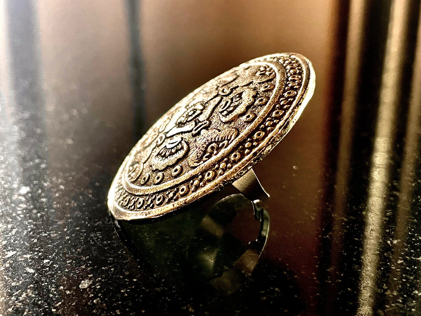 Ring antique look unique adjustable peacock jewelry
