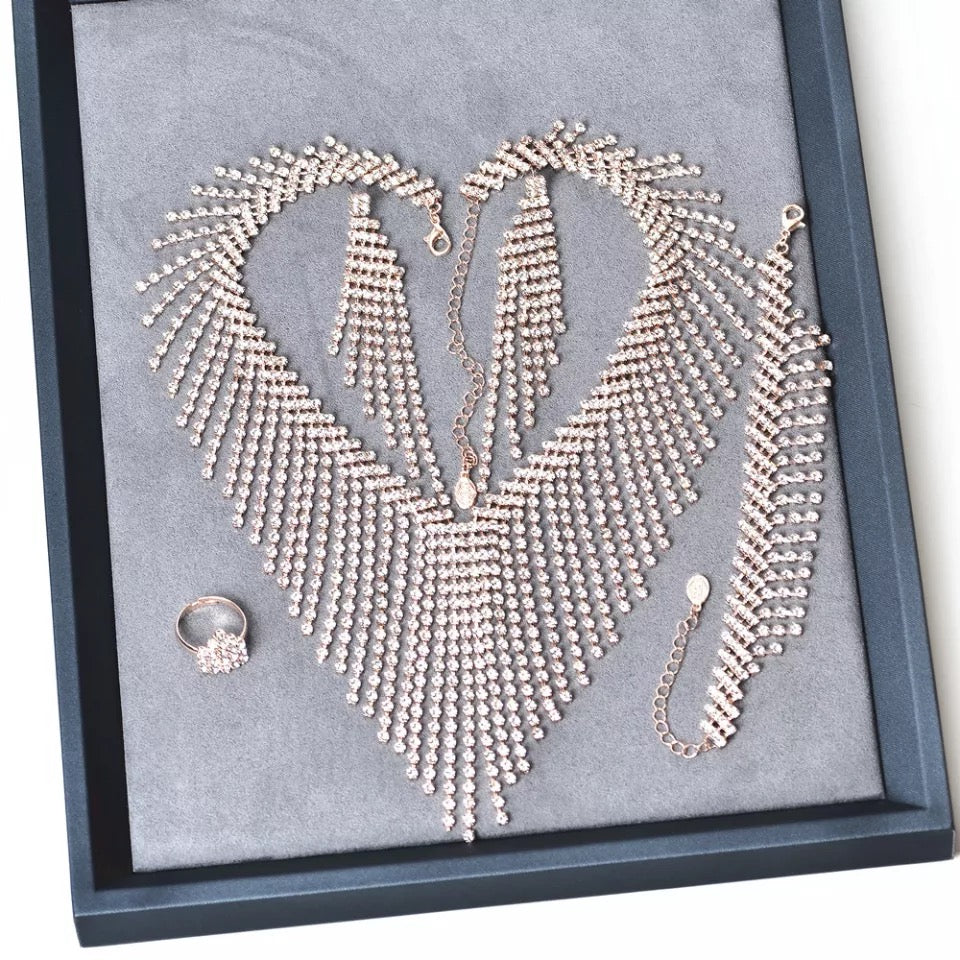 Necklace earrings bracelet set Holiday shine combo jewelry gift
