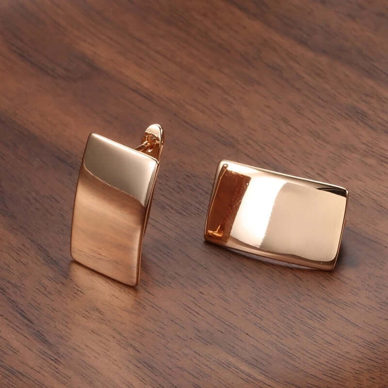 Earrings stud style 585 rose gold plated lightweight jewelry