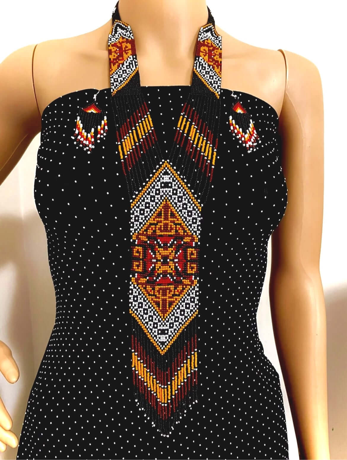 Bead necklace set handcrafted artisan African/boho jewelry set gift for women