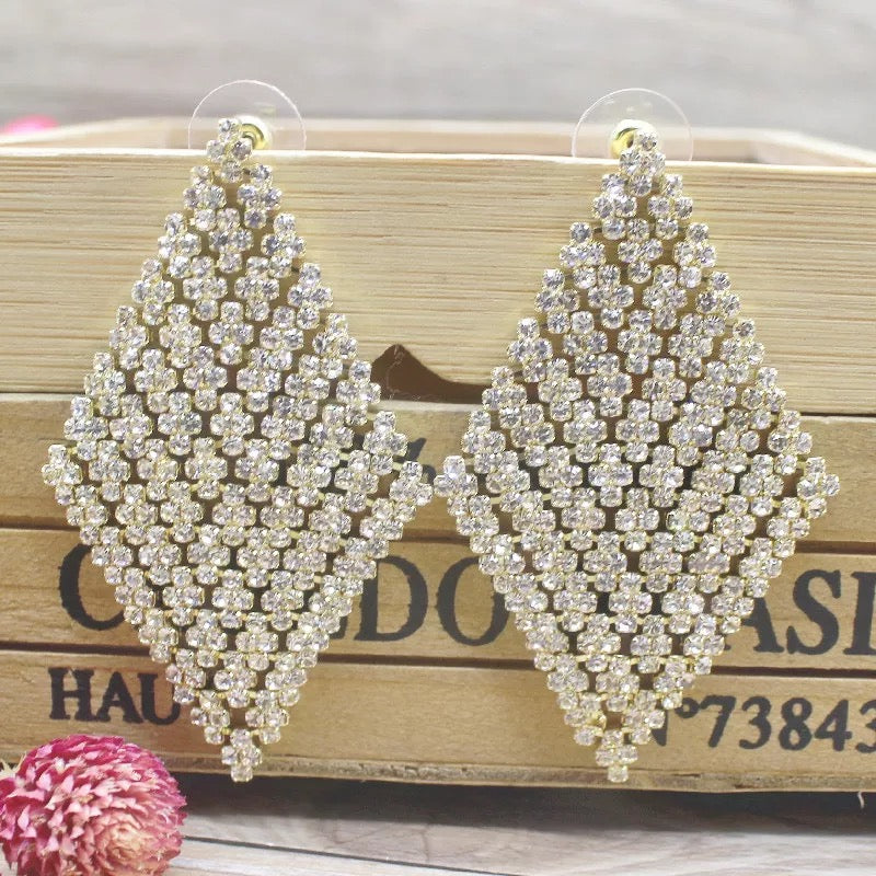 Bling earrings super shiny wedding jewelry