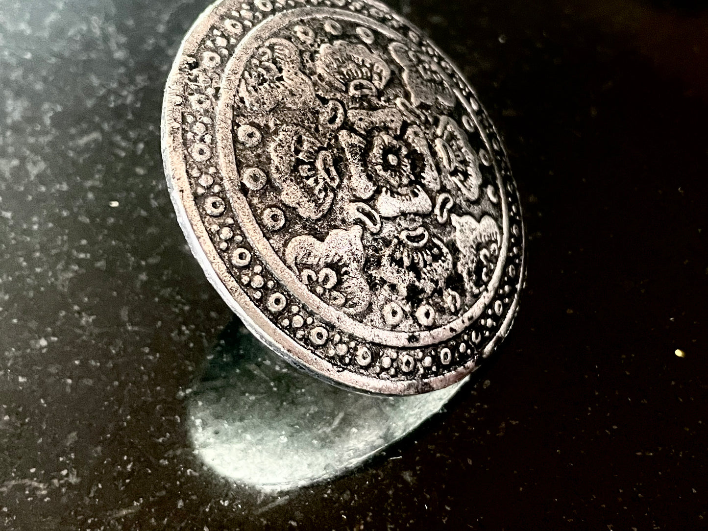 Ring antique look unique adjustable peacock jewelry