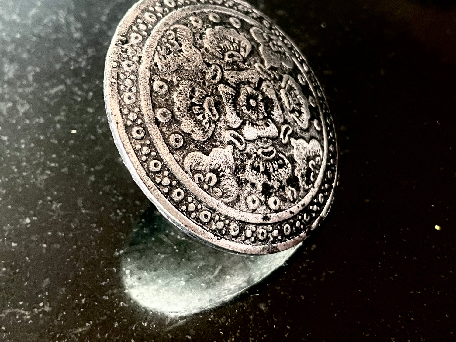 Ring antique look unique adjustable peacock jewelry