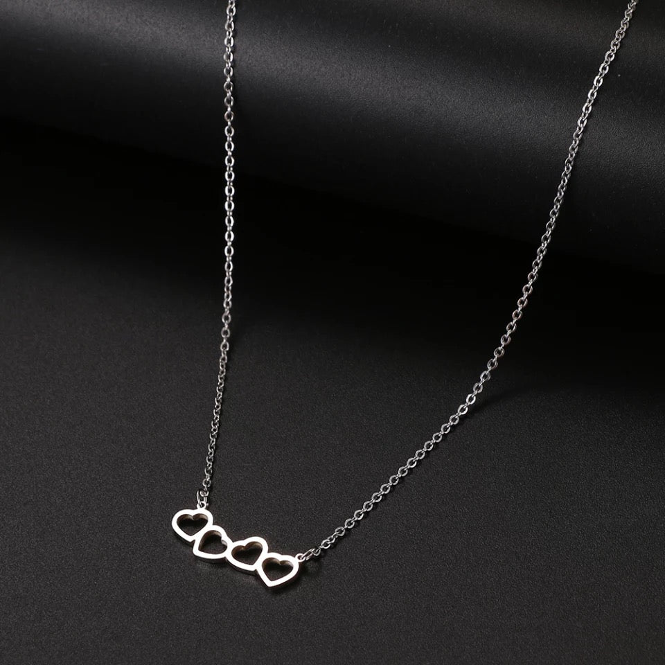 Heart charm necklace stainless jewelry chain non tarnish high quality