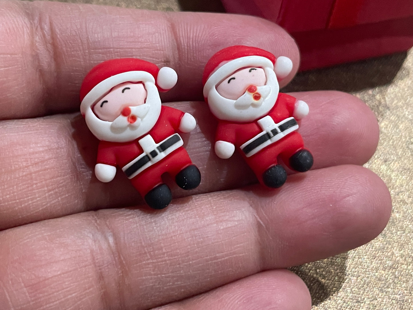 2 pair Christmas earrings holiday jewelry gift