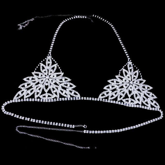 Body jewelry Rhinestone Crystal Bikini Thong Chain Set for Women