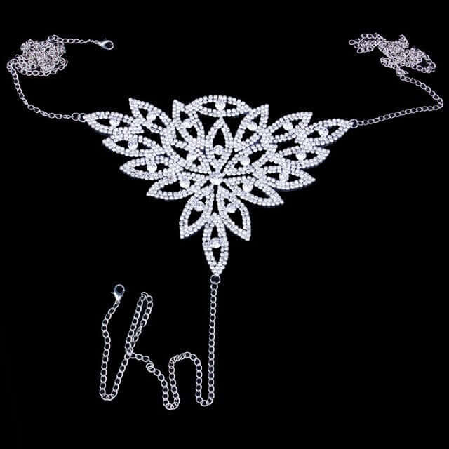 Body jewelry Rhinestone Crystal Bikini Thong Chain Set for Women
