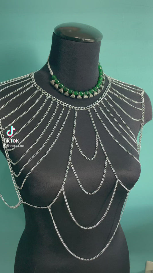 Necklace chain silver shoulder jewelry photo shoot accessories