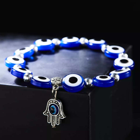 Charm Hamsa hands Protection bracelet evil eye glass beads jewelry