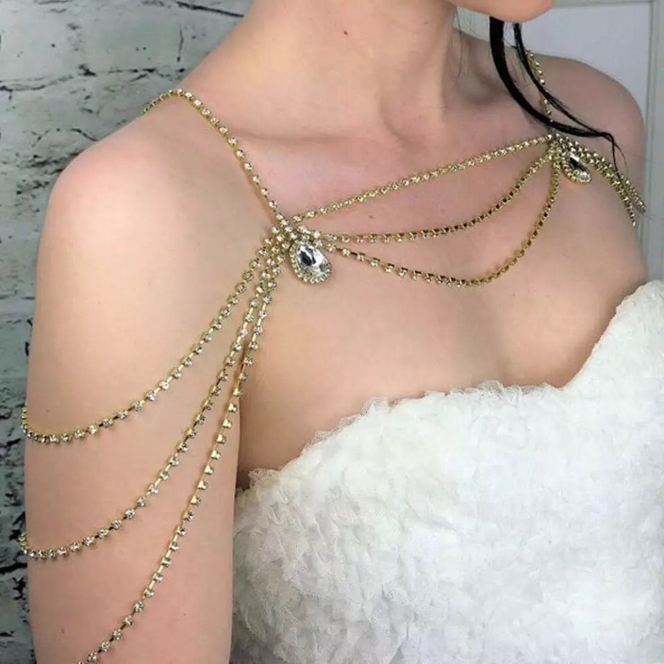 Shoulder jewelry rhinestone bridal accessories body chain