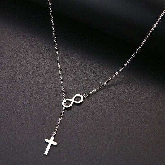Cross necklace charm infinity pendant stainless jewelry no fade quality