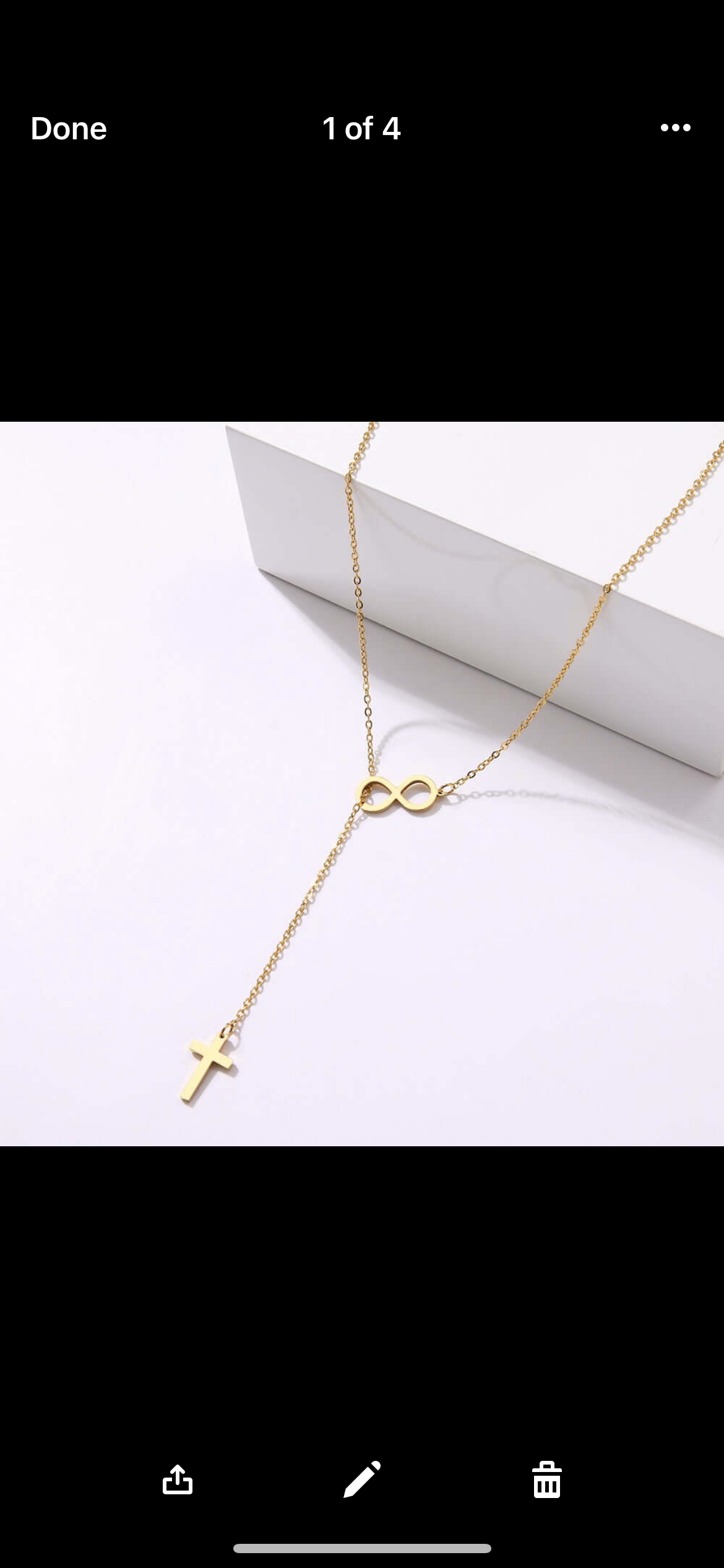 Cross charm necklace infinity decor stainless jewelry