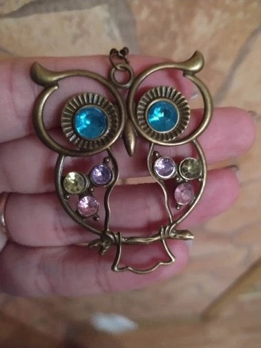 2 owl necklace charm pendant lightweight holiday gift