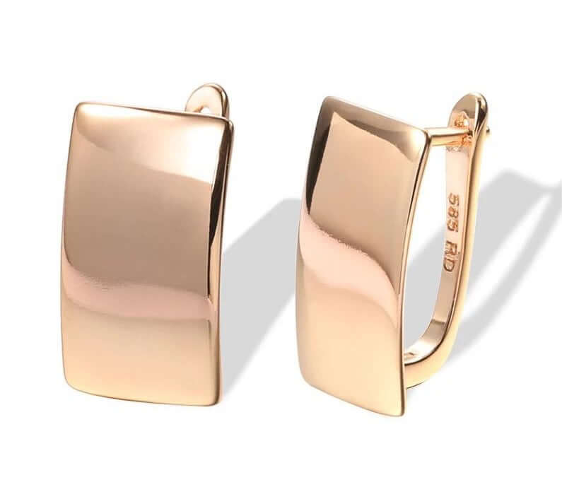 Earrings stud style 585 rose gold plated lightweight jewelry
