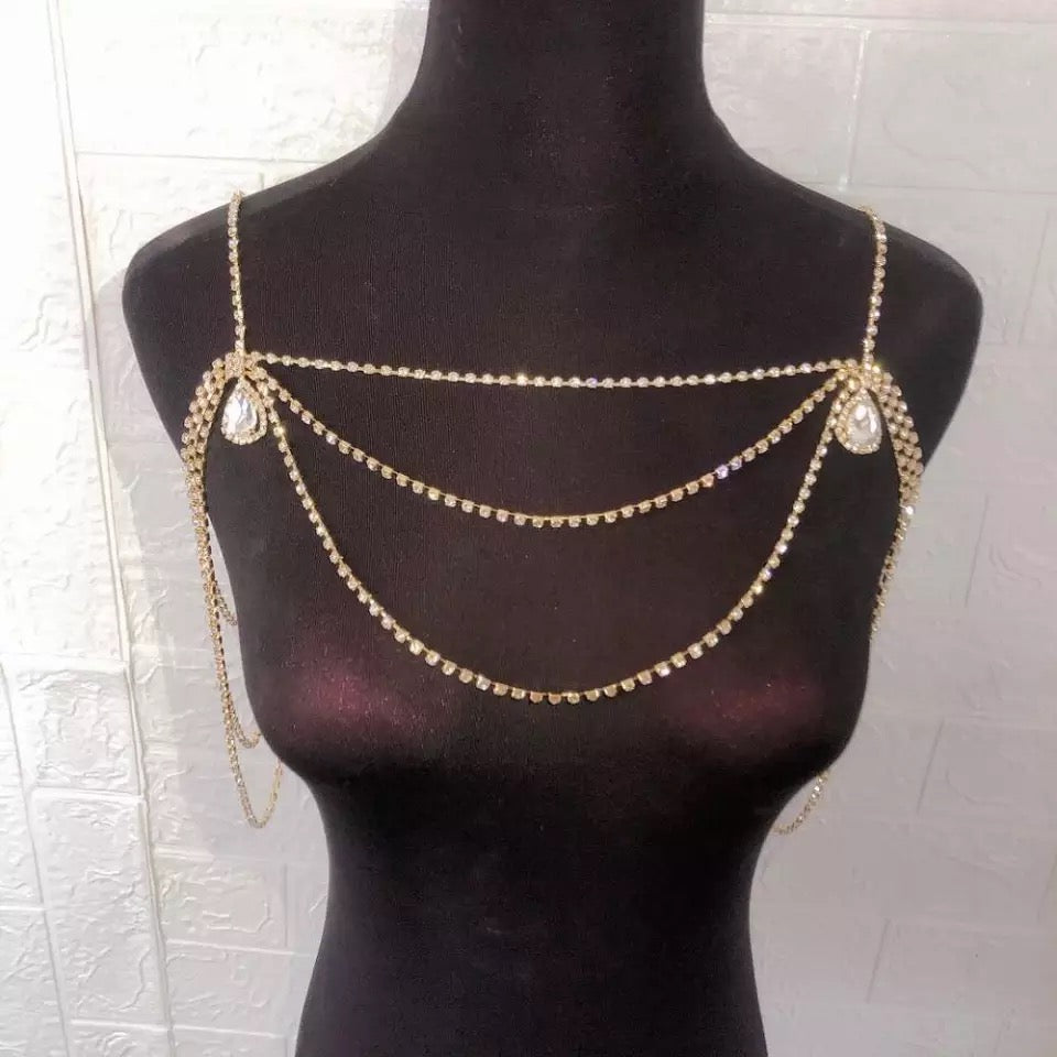 Shoulder jewelry rhinestone bridal accessories body chain