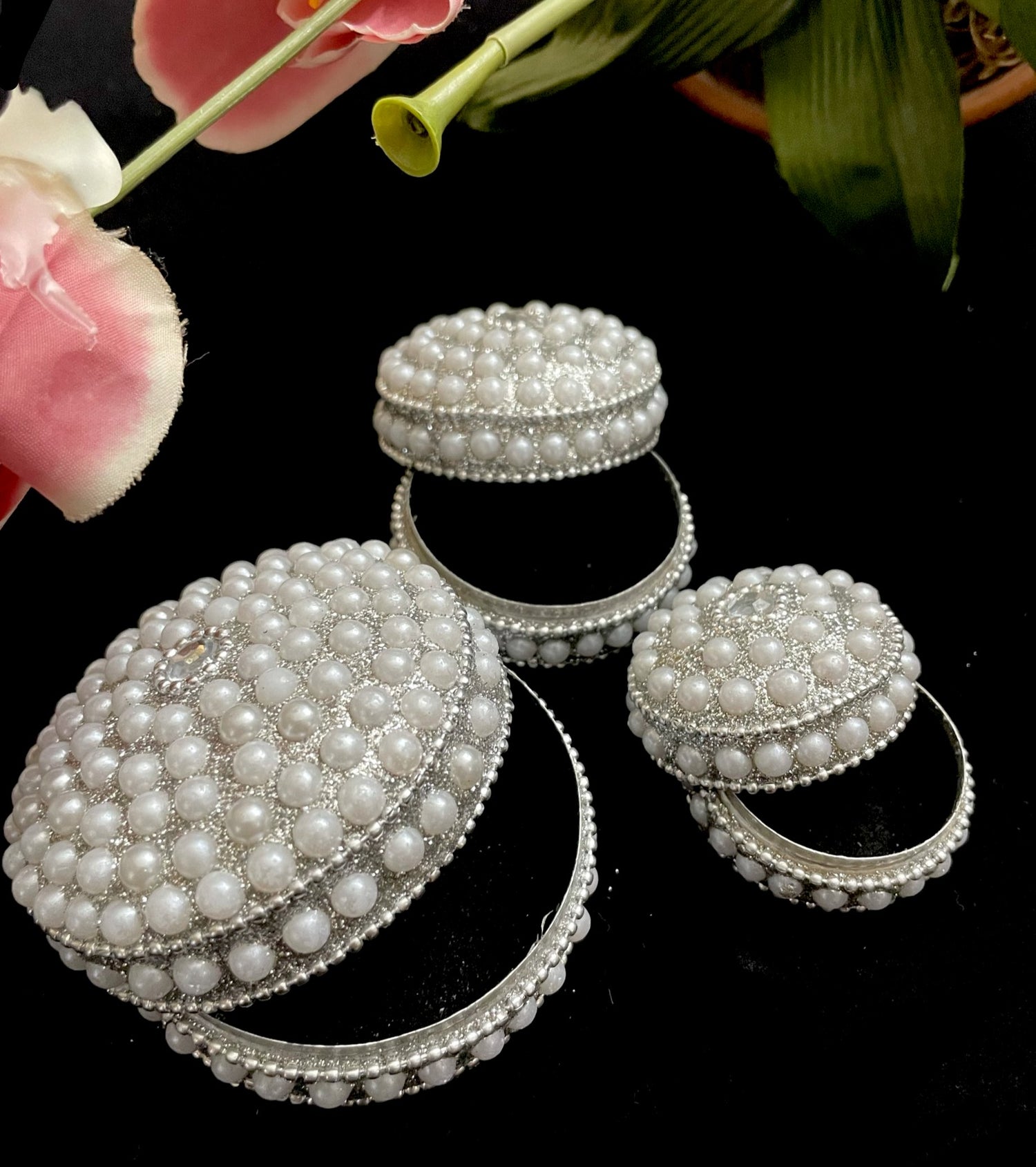 Pearl box set of 3 in 1 Handcrafted nesting gift/ favors
