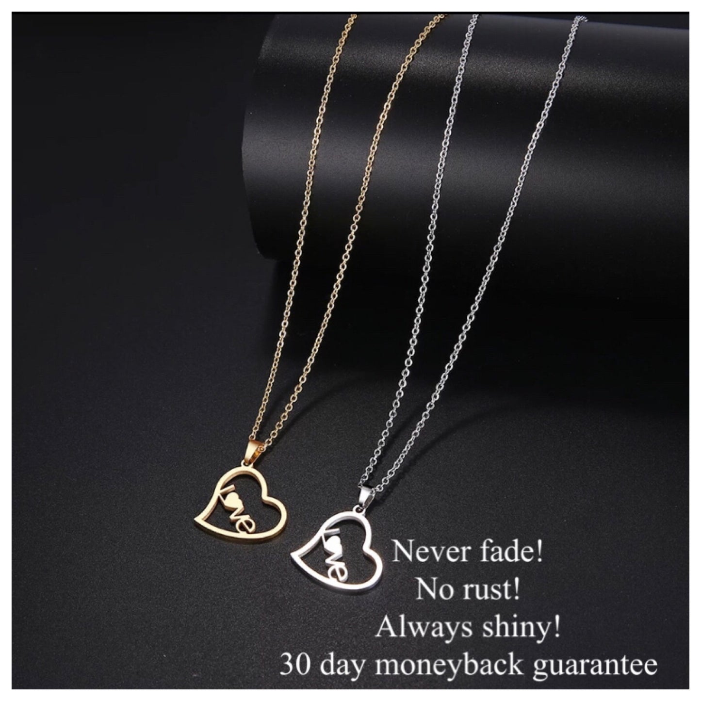 Heart pendant necklace non tarnish high quality charm gift jewelry