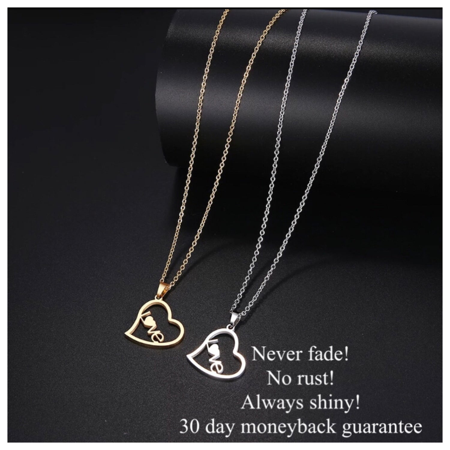 Heart pendant necklace non tarnish high quality charm gift jewelry