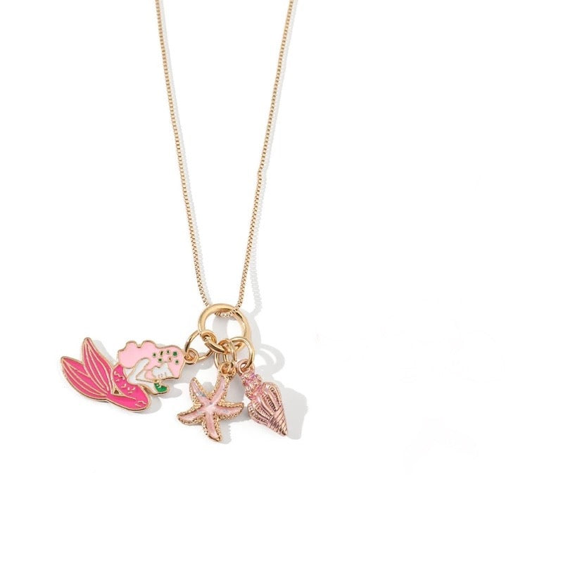 Charm necklace enamel jewelry gift