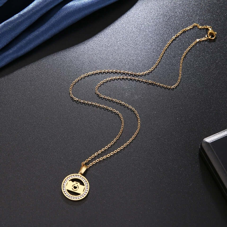 Charm camera pendant necklace jewelry stainless no fade gifts