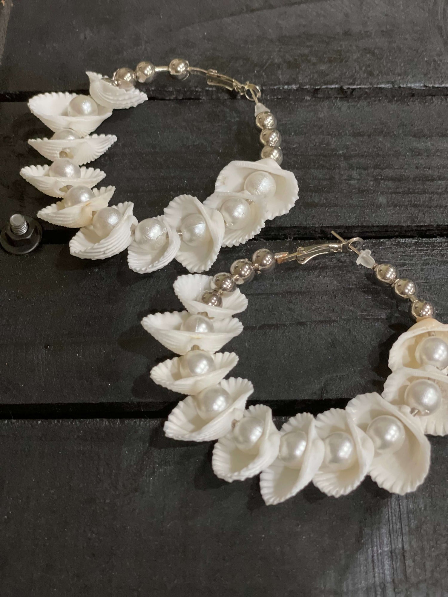 Eco friendly earrings seashell fashion jewelry hoops
