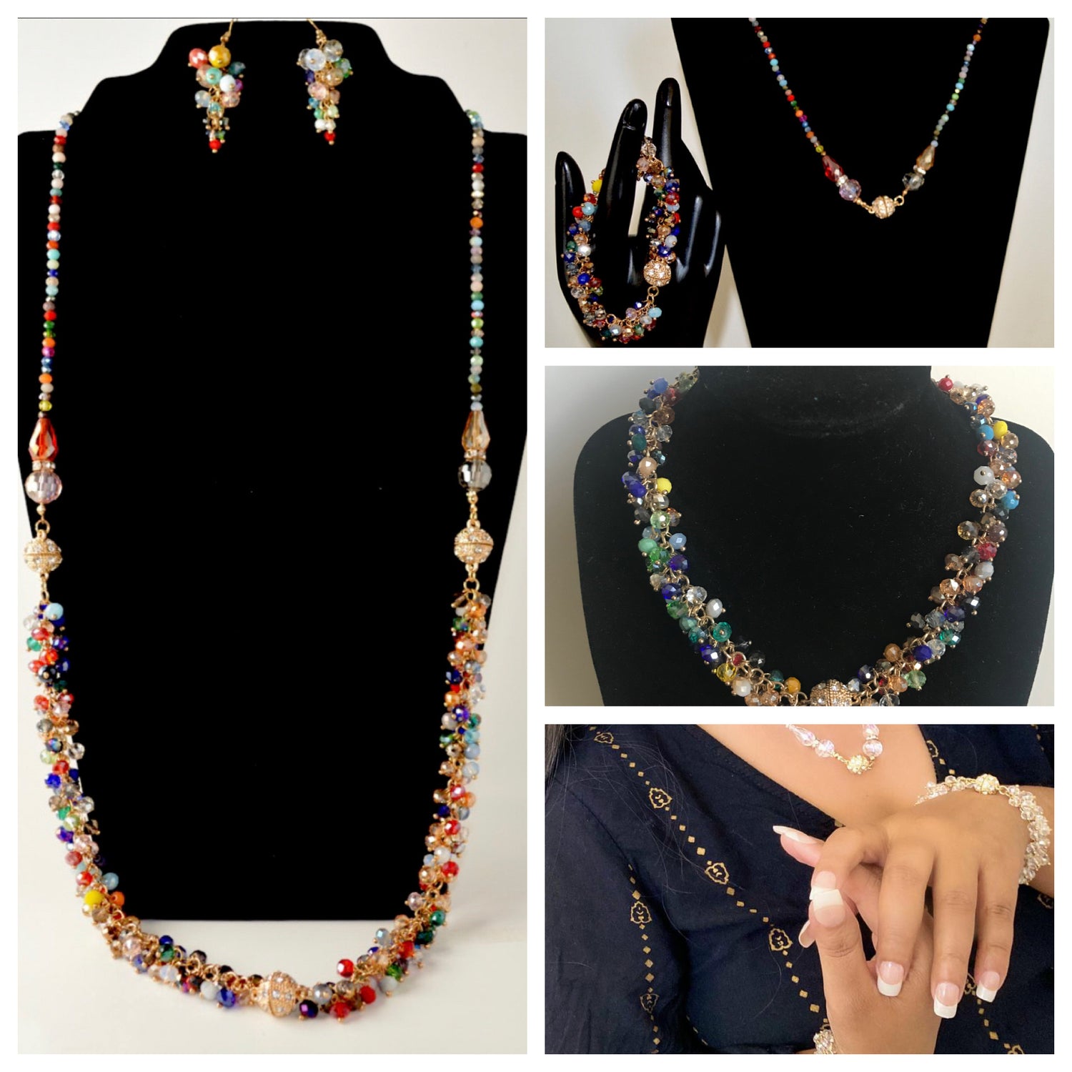 Holiday magic Magnet Crystal necklace set All in one share to others