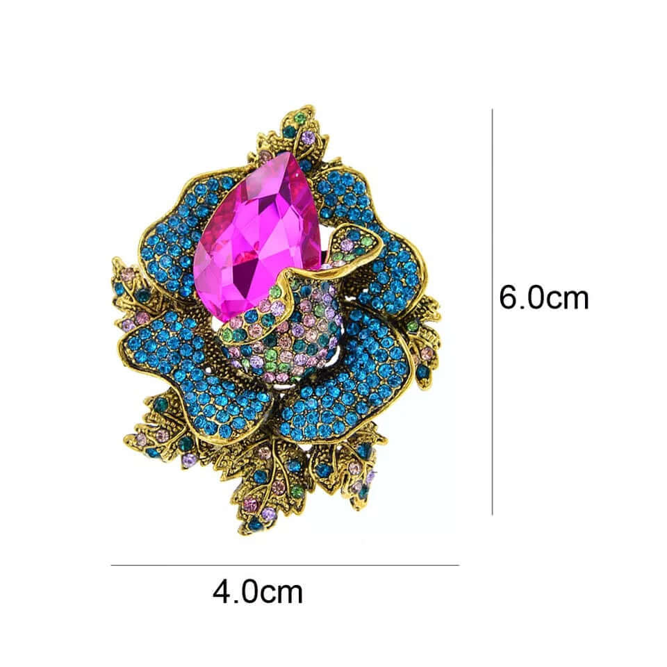 Flower brooch crystal brooch scarf pin jewelry