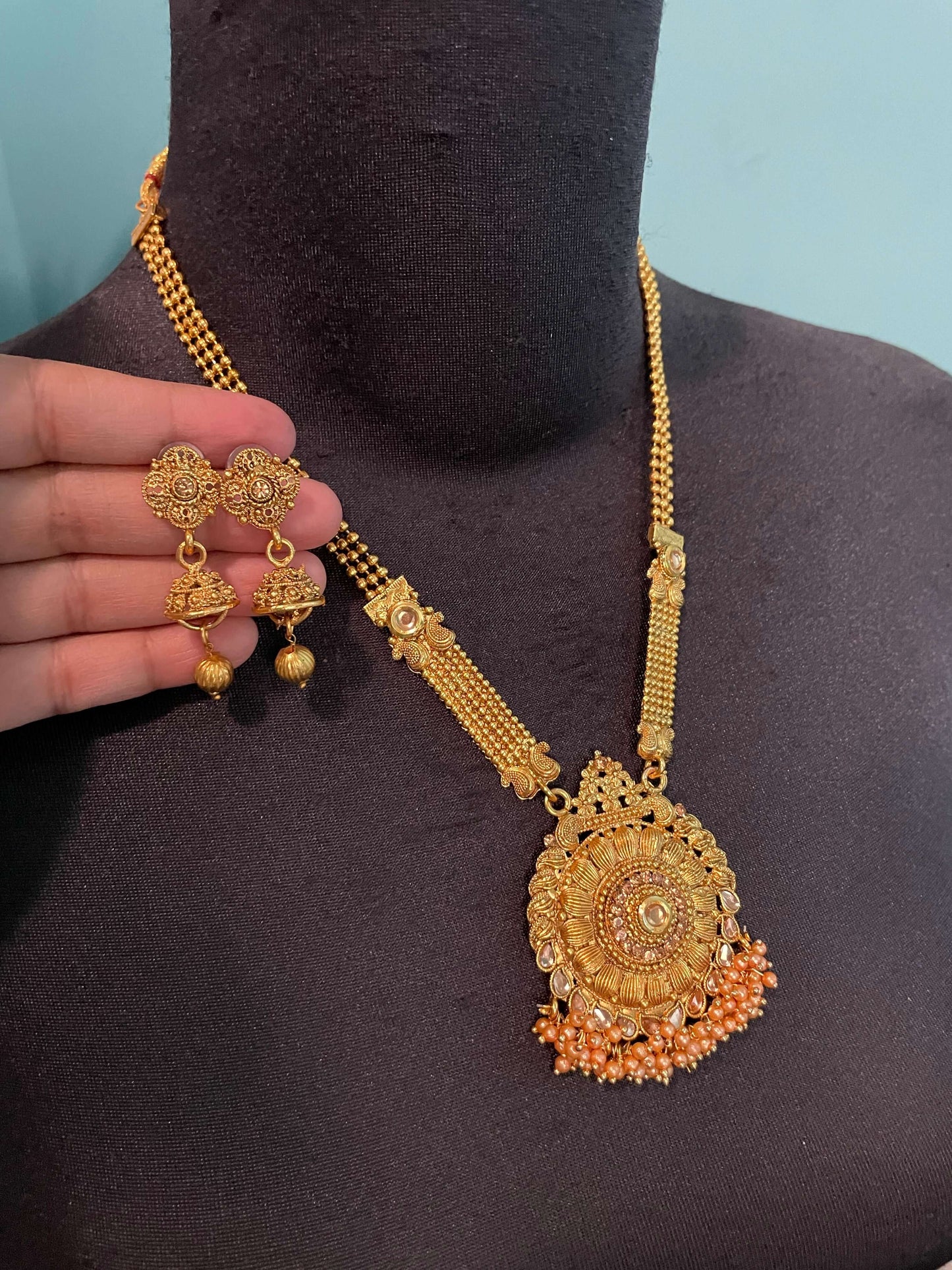 Ethnic Indian/African necklace earrings women jewelry set