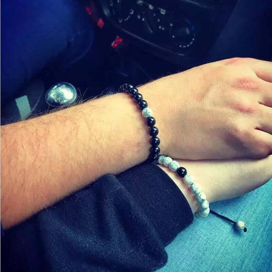 1 pair couple bracelet jewelry natural stone adjustable