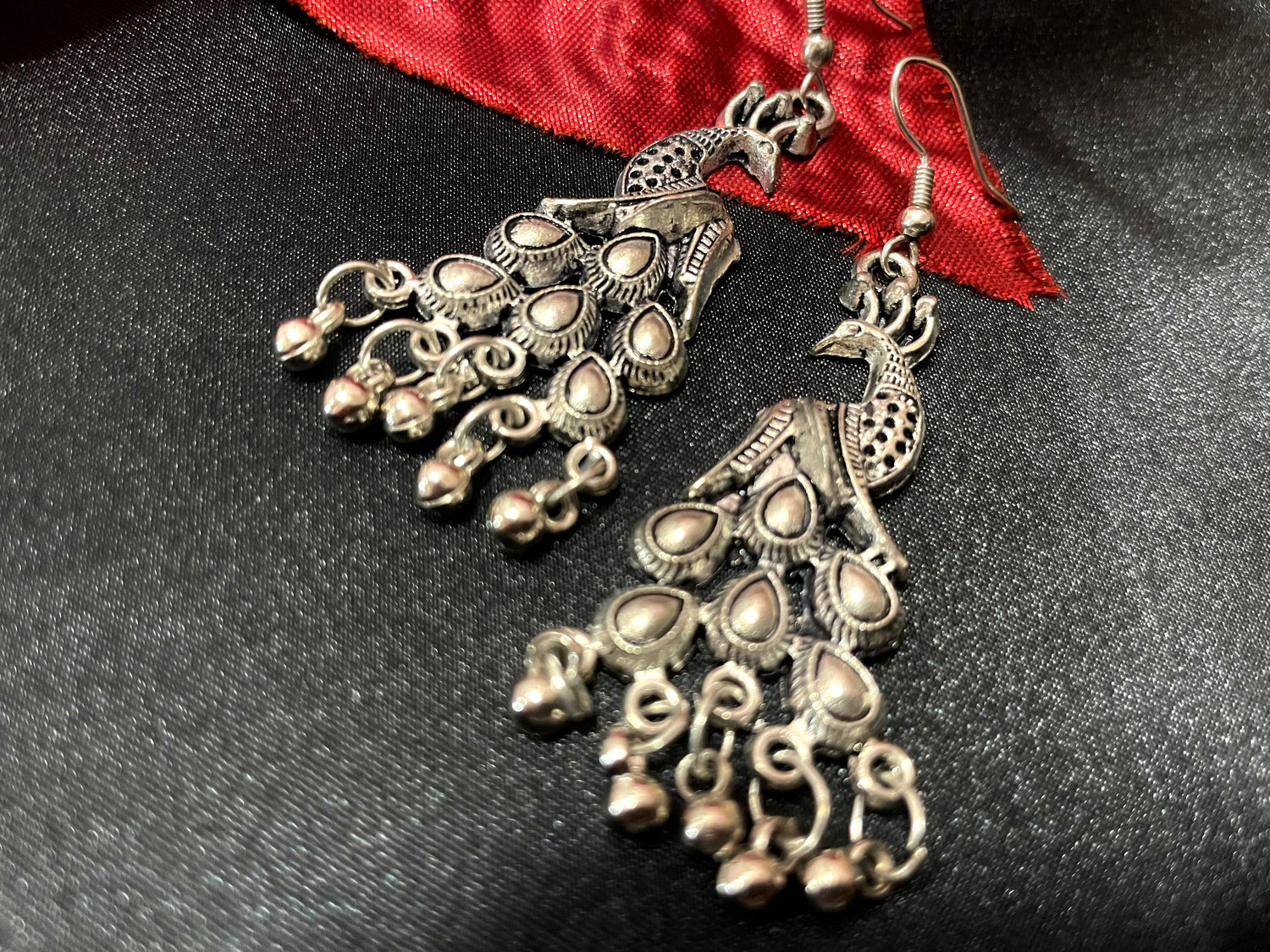 Handcrafted earring peacock design dangle drop lightweight jewelry