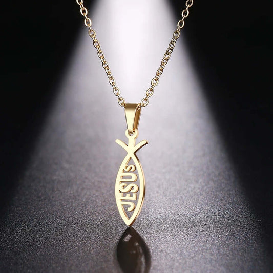 Charm necklace Religious Jesus god protection jewelry male/female