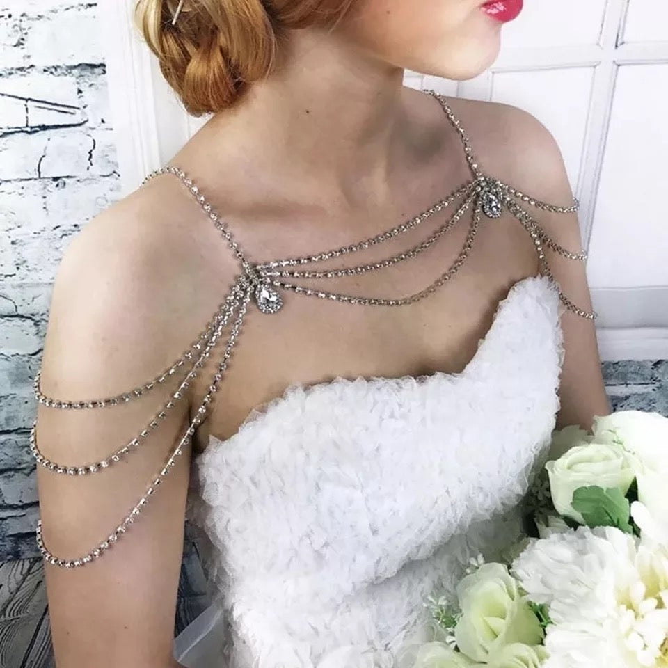 Shoulder jewelry rhinestone bridal accessories body chain