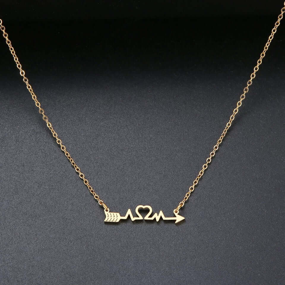 Charm necklace heartbeat stainless no fade women jewelry holiday gift