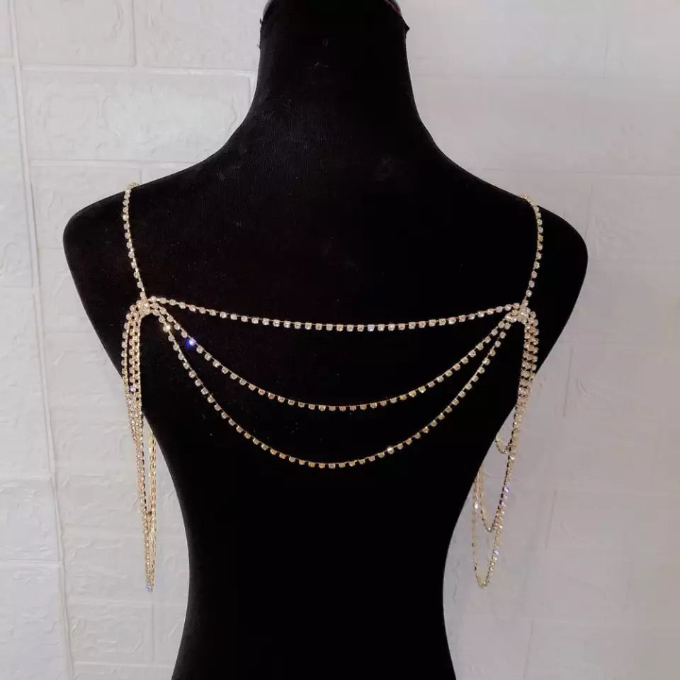 Shoulder jewelry rhinestone bridal accessories body chain