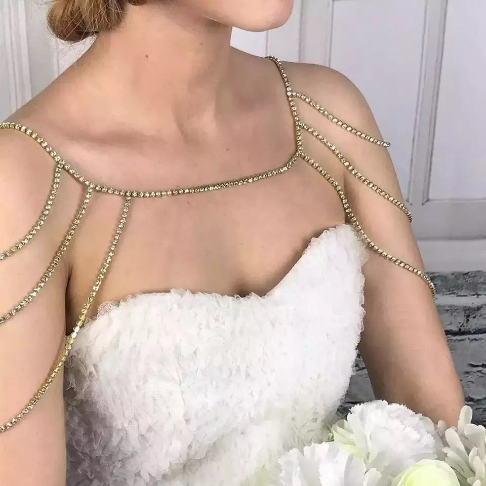 Shoulder Chain body jewelry bridal accessories gold/silver