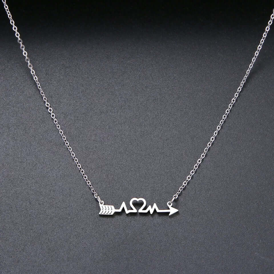 Charm necklace heartbeat stainless no fade women jewelry holiday gift