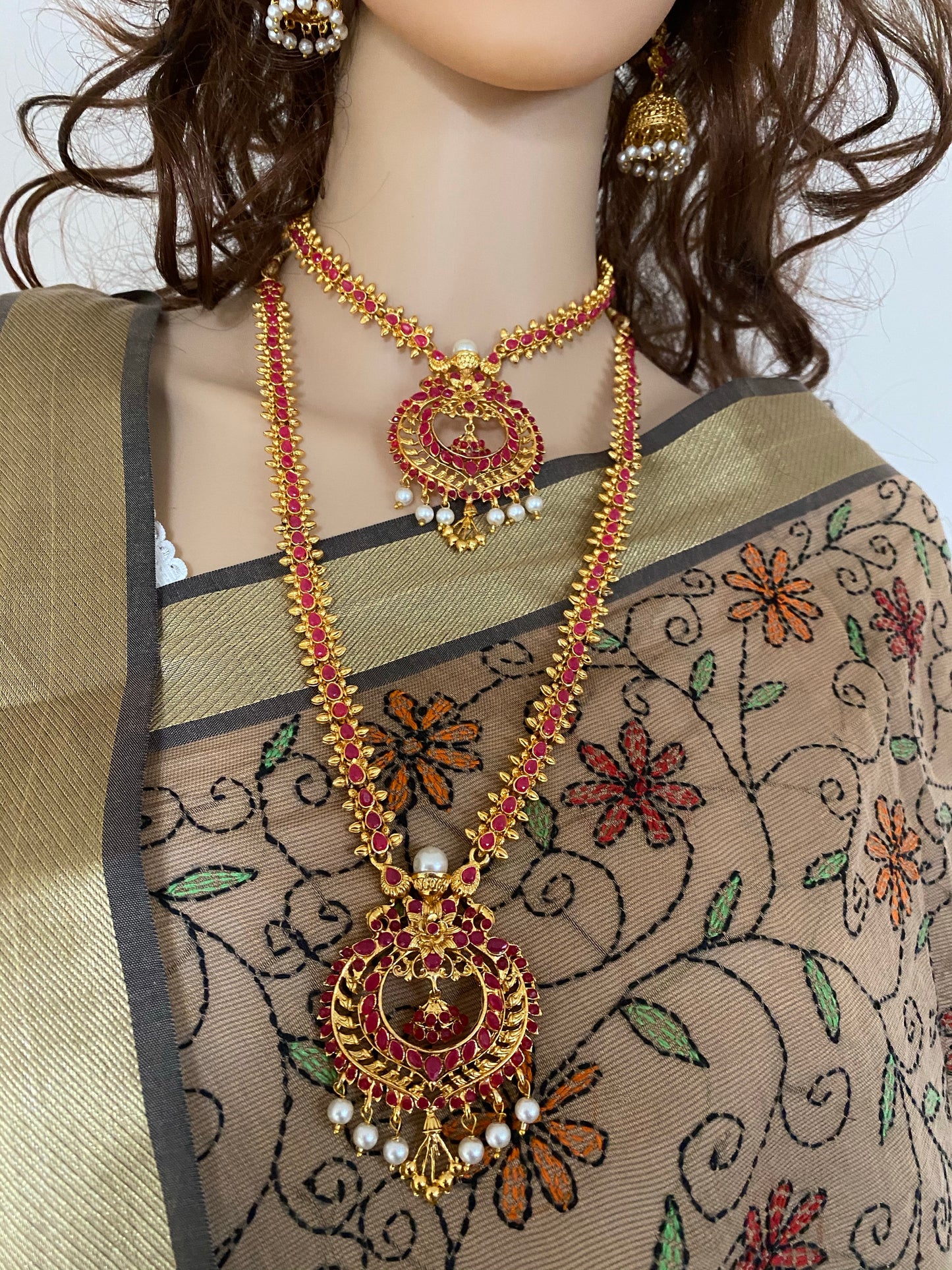 Indian necklace combo earrings wedding jewelry set