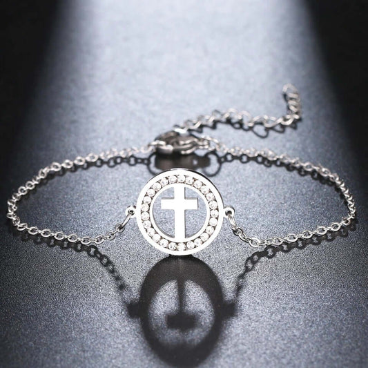 Cross bracelet charm no fade jewelry women gift