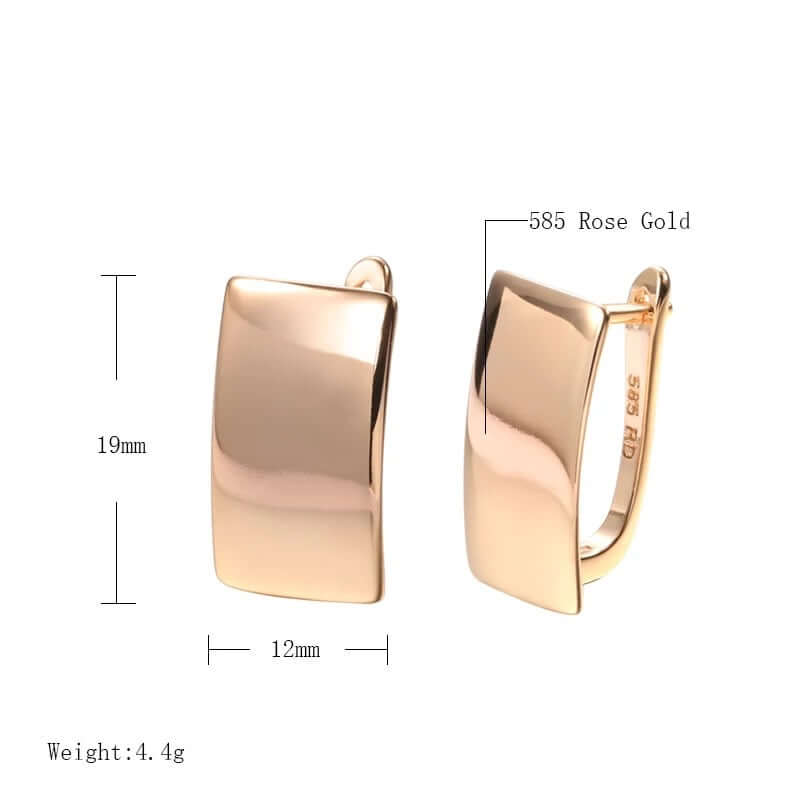 Earrings stud style 585 rose gold plated lightweight jewelry