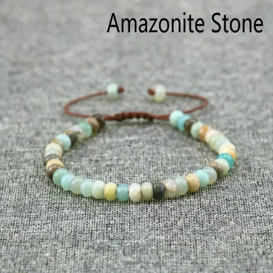 Natural stone bracelet semi precious Amazonite jewelry