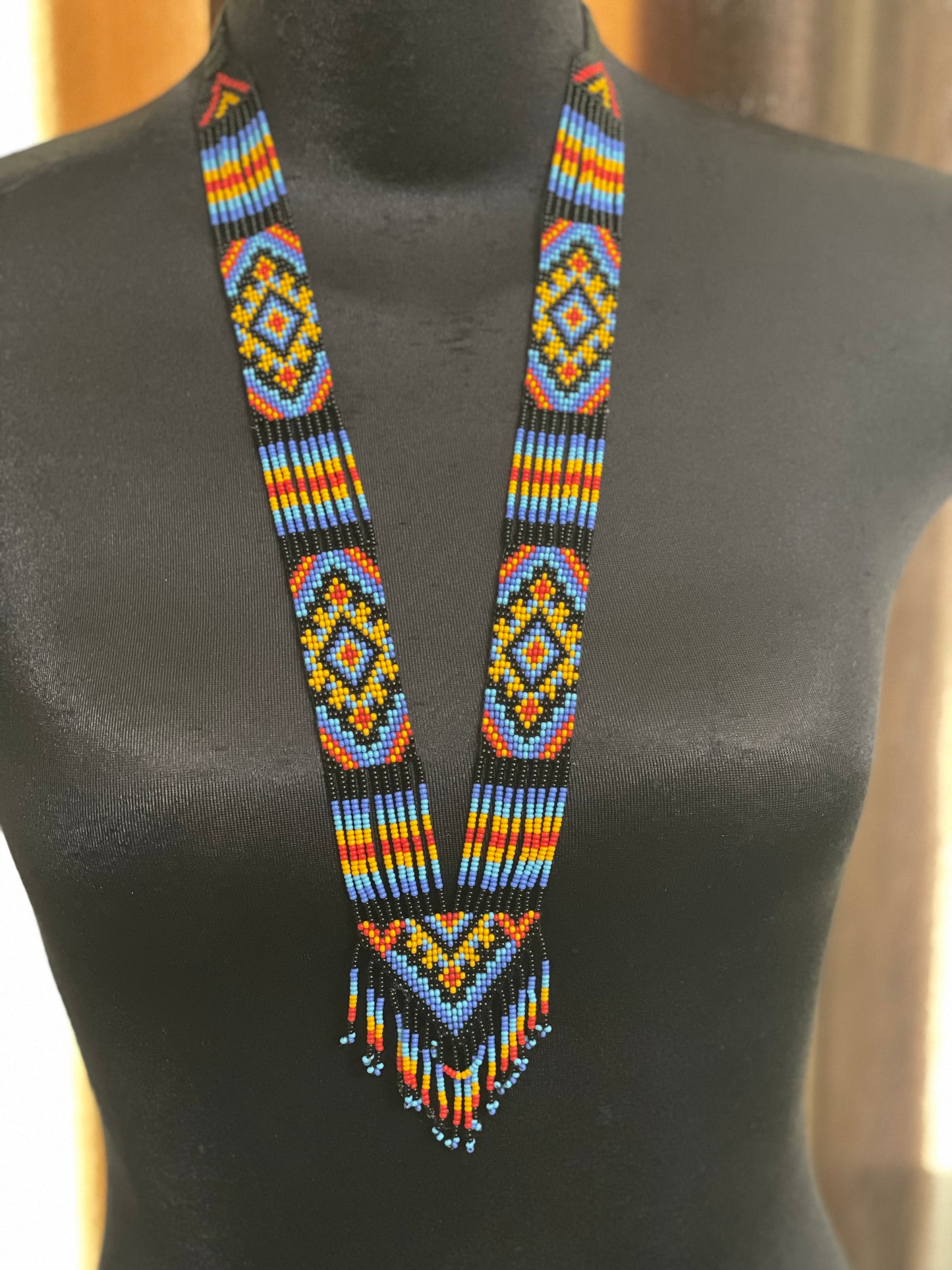 Handcrafted seed bead lightweight necklace earrings set