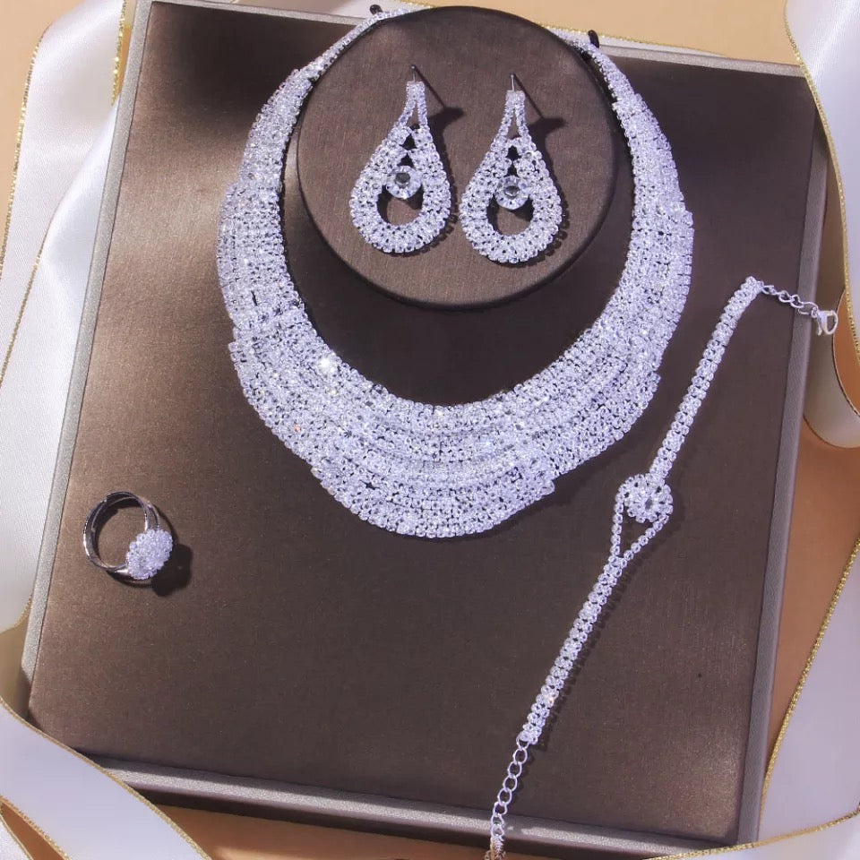 Pageant jewelry bridal necklace earrings set gift