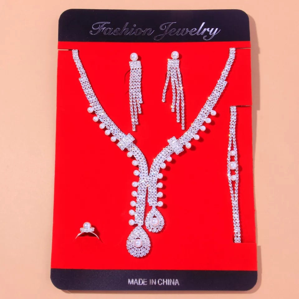 Pageant necklace earrings set jewelry combo women gift