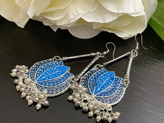 Earrings long lotus flower jewelry