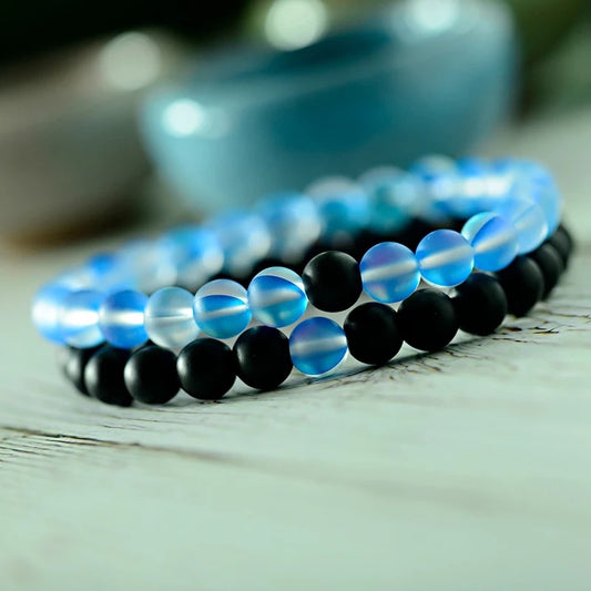 Moonstone Bracelet set natural stone best gift Unisex jewelry